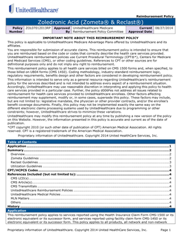 Zoledronic Acid (Zometa® & Reclast®)