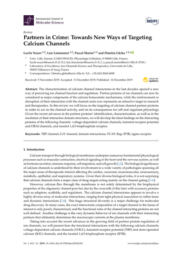 Towards New Ways of Targeting Calcium Channels