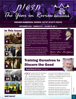 The Year in Review מועצת הרבנים דשיקגו CHICAGO RABBINICAL COUNCIL