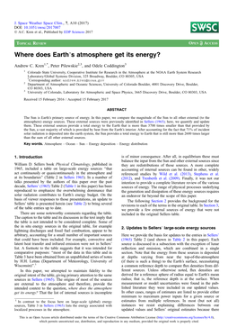 Where Does Earth's Atmosphere Get Its Energy?