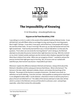 The Impossibility of Knowing