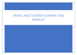 Travel and Tourism Summer Task Booklet