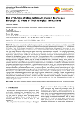 The Evolution of Stop-Motion Animation Technique Through 120 Years of Technological Innovations