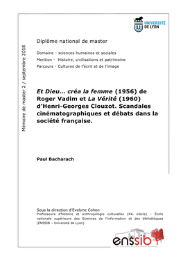 Et Dieu… Créa La Femme (1956) De Roger Vadim Et La Vérité (1960)