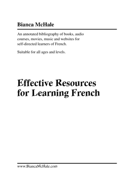 Effective Resources for Learning French