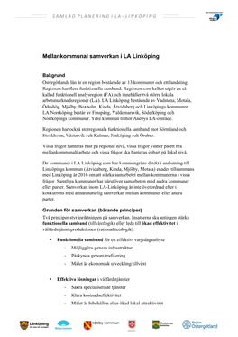 Mellankommunal Samverkan I LA Linköping