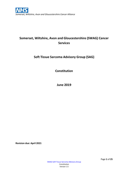 (SWAG) Cancer Services Soft Tissue Sarcoma Advisory Group