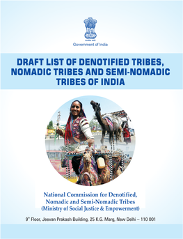 Draft List of Denotified Tribes, Nomadic Tribes and Semi-Nomadic Tribes of India