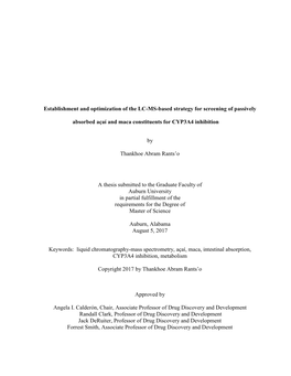 Establishment and Optimization of the LC-MS-Based Strategy for Screening of Passively