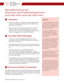 Sexualized Drug Use (Chemsex and Methamphetamine) and Men Who Have Sex with Men