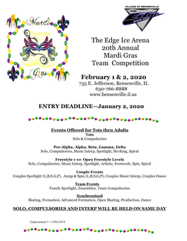The Edge Ice Arena 20Th Annual Mardi Gras Team Competition