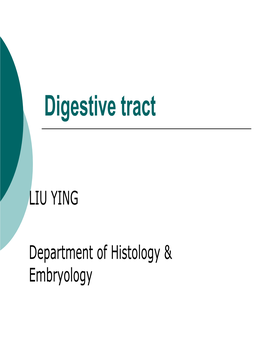 Digestive Tract