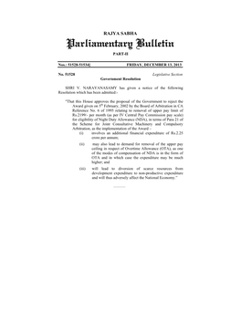 Parliamentary Bulletin