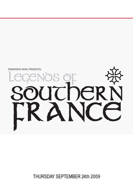 Legends of Southern France Wine Tasting