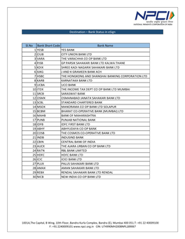 Destination – Bank Status in Esign