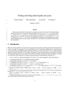 Finding and Listing Induced Paths and Cycles