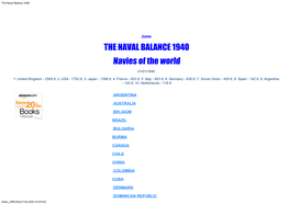 The Naval Balance 1940