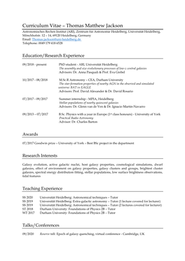 Thomas Matthew Jackson Astronomisches Rechen Institut (ARI), Zentrum Für Astronomie Heidelberg, Universität Heidelberg, Mönchhofstr