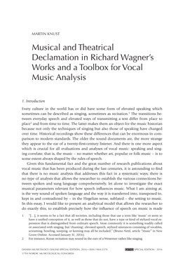 Musical and Theatrical Declamation in Richard Wagner's Works and A