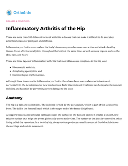 Inflammatory Arthritis of the Hip