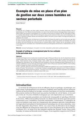 Exemple De Mise En Place D'un Plan De Gestion Sur Deux Zones Humides
