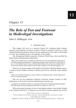 The Role of Feet and Footwear in Medicolegal Investigations