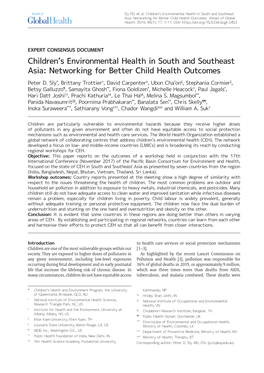 Children's Environmental Health in South And