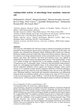 Antimicrobial Activity of Microfungi from Maritime Antarctic Soil