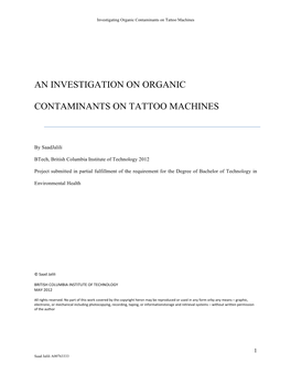 An Investigation on Organic Contaminants on Tattoo