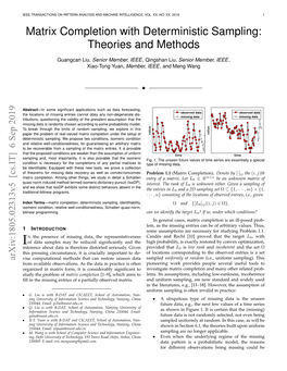 Matrix Completion with Deterministic Sampling: Theories and Methods