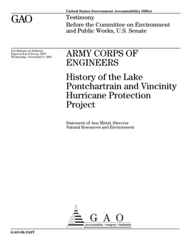 History of the Lake Pontchartrain and Vicinity Hurricane Protection Project