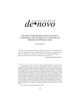 The New York Prosecutorial Conduct Commission and the Dawn of a New Era of Reform for Prosecutors