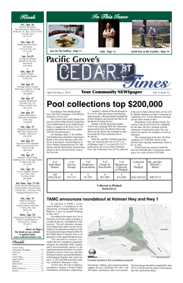 Pacific Grove's Pool Collections Top $200,000