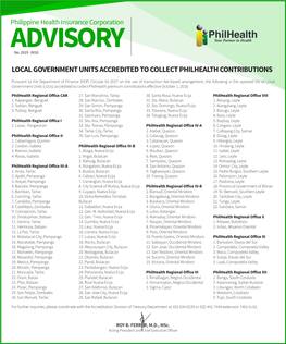 Local Government Units Accredited to Collect Philhealth Contributions