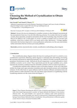 Choosing the Method of Crystallization to Obtain Optimal Results