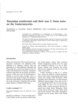 Tanzanian Mushrooms and Their Uses 5. Some Notes on the Gasteromycetes
