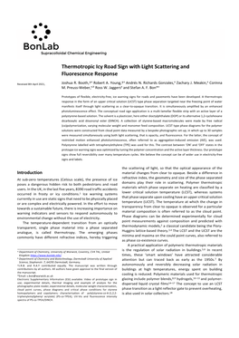 Thermotropic Icy Road Sign with Light Scattering and Fluorescence Response