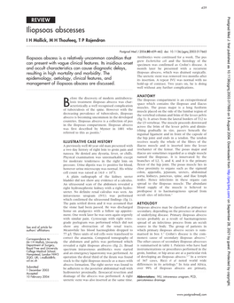 Iliopsoas Abscesses I H Mallick, M H Thoufeeq, T P Rajendran