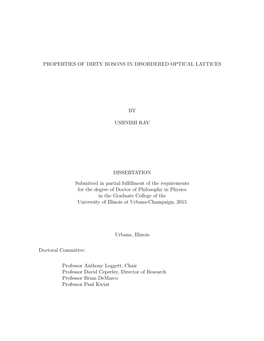 Properties of Dirty Bosons in Disordered Optical Lattices