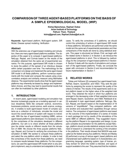 Comparison of Three Agent-Based Platforms on the Basis of a Simple Epidemiological Model (Wip)