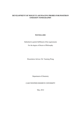 Development of Molecular Imaging Probes for Positron Emission Tomography