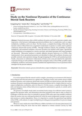 Study on the Nonlinear Dynamics of the Continuous Stirred Tank Reactors