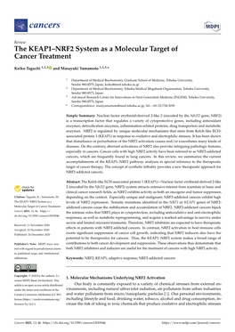 The KEAP1–NRF2 System As a Molecular Target of Cancer Treatment