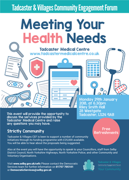 Meeting Your Health Needs Tadcaster Medical Centre