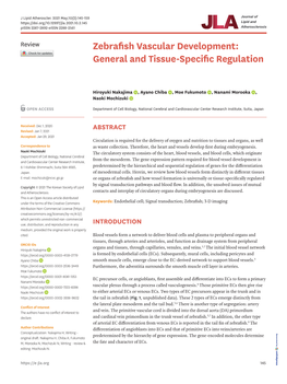 Zebrafish Vascular Development: General and Tissue-Specific Regulation