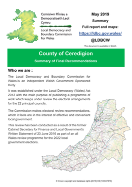 Ceredigion Summary of Recommendations