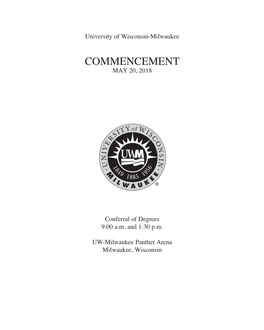Commencement May 20, 2018