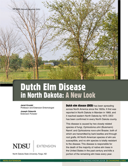 Dutch Elm Disease in North Dakota: a New Look