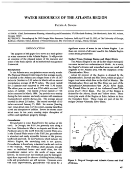 Water Resources of the Atlanta Region