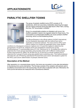 Paralytic Shellfish Toxins